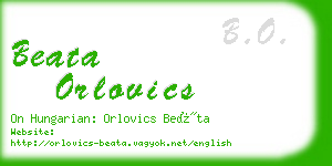 beata orlovics business card